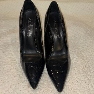 Aldo Stessy Black Leather Women's Heels